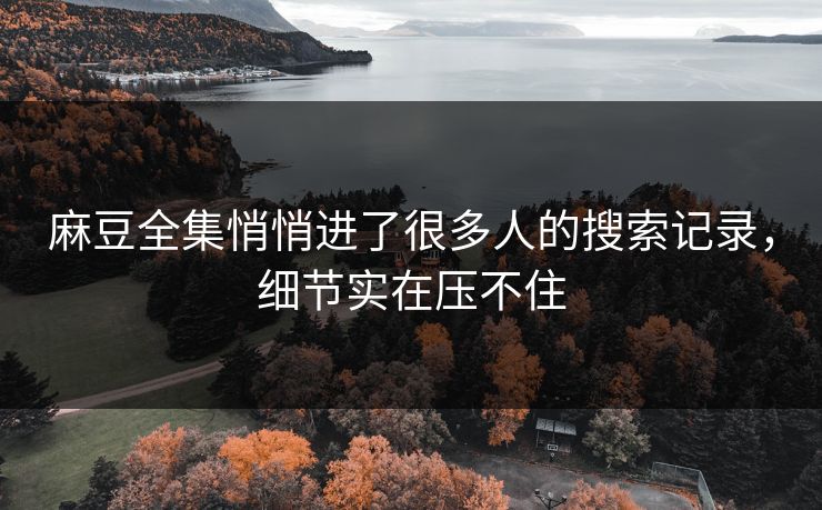 麻豆全集悄悄进了很多人的搜索记录,细节实在压不住