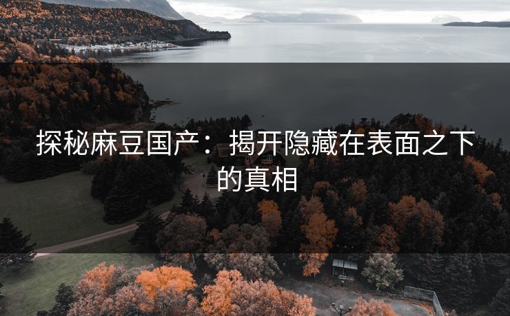 探秘麻豆国产:揭开隐藏在表面之下的真相