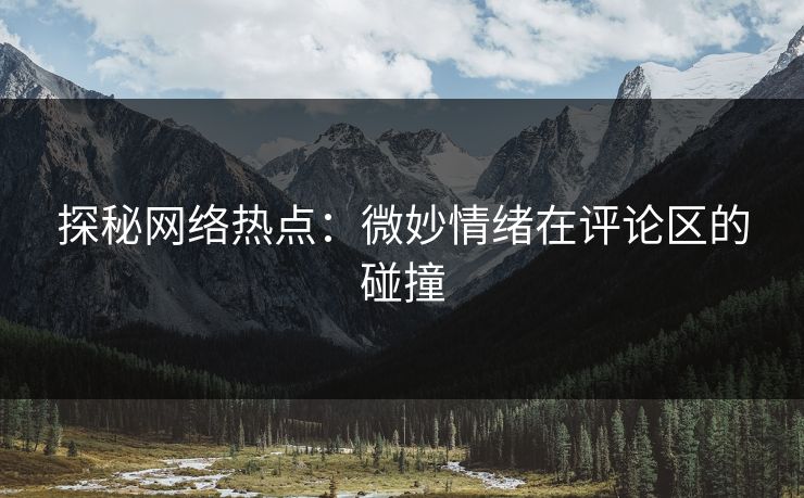 探秘网络热点：微妙情绪在评论区的碰撞