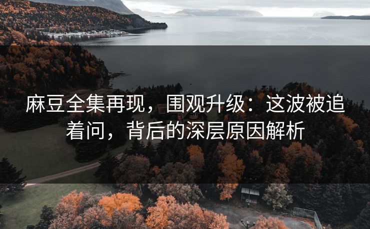 麻豆全集再现,围观升级:这波被追着问,背后的深层原因解析